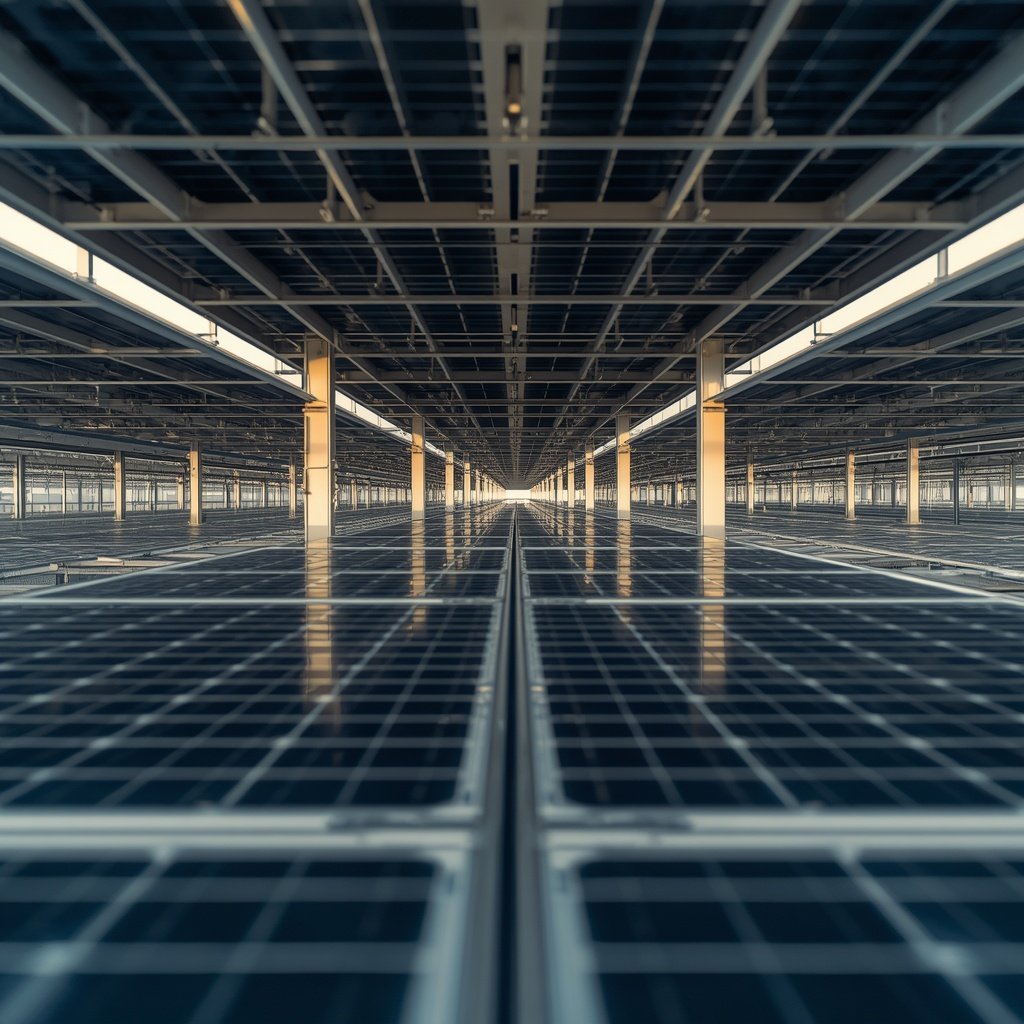 Gewerbliche Dachanlage mit Solarmontage