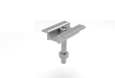 Produktvisualisierung einer ALUVIO Mittelklemme aus dem Katalog