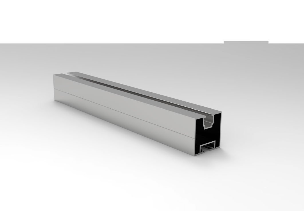 Produktvisualisierung einer ALUVIO Aluminium-Montageschiene aus dem Katalog